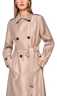 Двубортный плащ с поясом