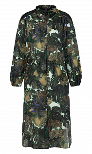 Платье с шелком Marc Cain, QC21.31W56/507-C, тема Pop Up Jungle, сезон Весна-Лето 2021