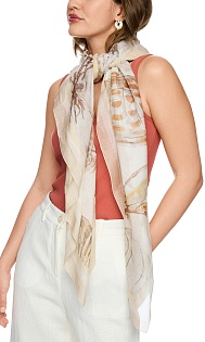 Шарф из хлопка и шелка с принтом