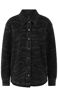 Джинсовая рубашка с принтом