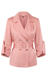 Атласный пиджак с поясом