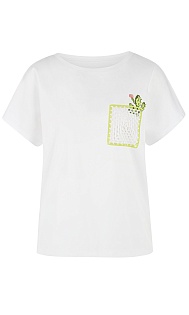 Футболка с принтом и вышивкой