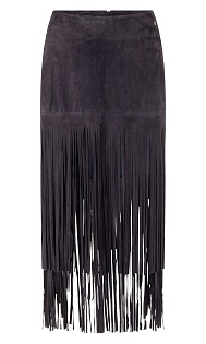 Замшевая юбка с бахромой