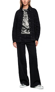 Джинсовая рубашка с принтом