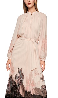 Плиссированное платье с цветочным принтом