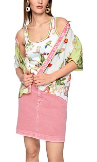 Топ в рубчик с принтом