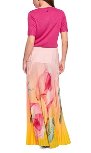 Плиссированная юбка макси с принтом