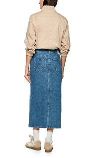 Джинсовая юбка с разрезом