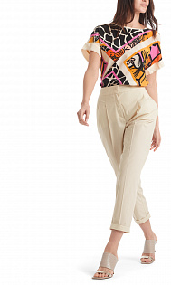 Шелковая блуза с принтом Marc Cain, QC55.22J79/443-E, тема African Wonderland, сезон Весна-Лето 2021