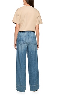 Широкие джинсы с лампасами