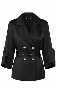 Атласный пиджак с поясом