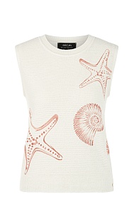 Вязаный топ с принтом