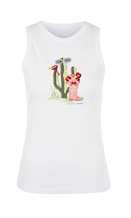 Топ в рубчик с принтом