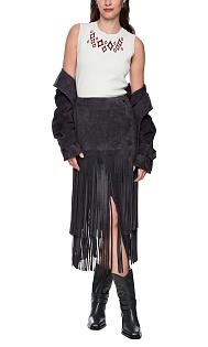 Замшевая юбка с бахромой