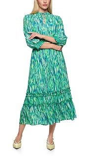 Платье с принтом и рюшами