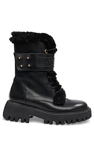 Кожаные ботинки с мехом