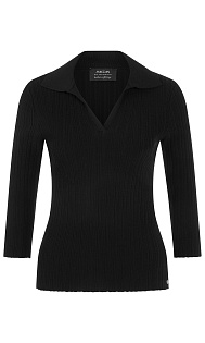 Пуловер с воротником поло