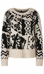 Пуловер с норвежским узором Marc Cain, RC41.62M88/646-E, тема Camou Love, сезон Осень-Зима 2021