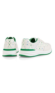 Кроссовки из кожи с принтом