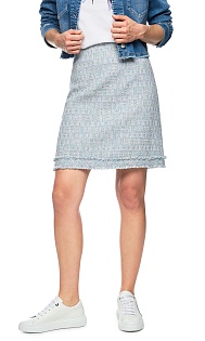 Мини-юбка из букле с бахромой