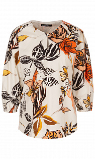 Блуза с цветочным принтом Marc Cain, QC51.37W66/115-E, тема African Wonderland, сезон Весна-Лето 2021