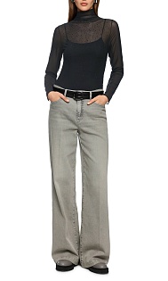 Прозрачная водолазка со стразами