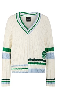 Пуловер из хлопка и шерсти