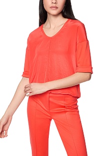 Блуза из комбинированной ткани