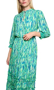 Платье с принтом и рюшами