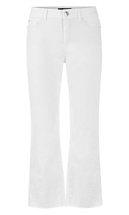 Укороченные джинсы с вышивкой