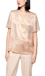 Шелковая блуза с короткими рукавами