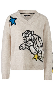 Пуловер из шерсти и кашемира Marc Cain, VS41.22M61/129-D, тема Boom Bang Brrr, сезон Осень-Зима 2023