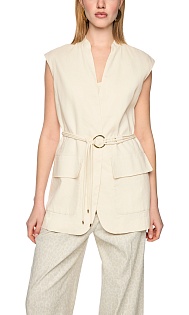 Удлиненный жилет из льна и вискозы