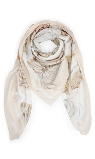 Шарф из хлопка и шелка с принтом