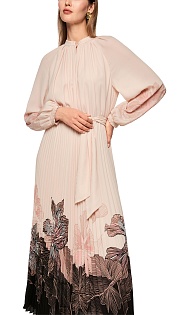 Плиссированное платье с цветочным принтом