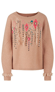Пуловер с декоративными элементами Marc Cain, TC41.60M61/650-F, тема From Another Land, сезон Осень-Зима 2022