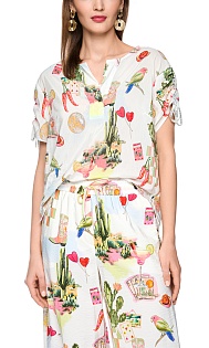 Блуза из хлопка и вискозы