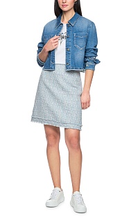 Мини-юбка из букле с бахромой