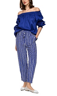 Брюки в полоску на кулиске