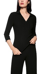 Пуловер с воротником поло