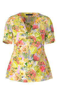 Блуза с короткими рукавами Marc Cain, WC55.05J22/420-D, тема Blurry lemons, сезон Весна-Лето 2024