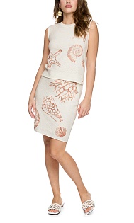 Вязаный топ с принтом