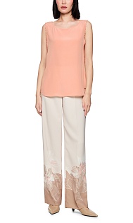 Шелковый топ с кружевом