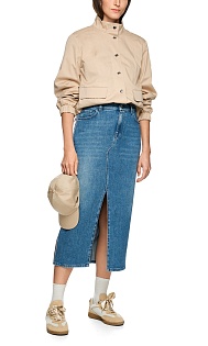 Джинсовая юбка с разрезом