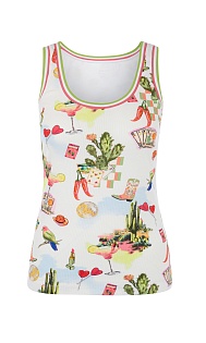 Топ в рубчик с принтом