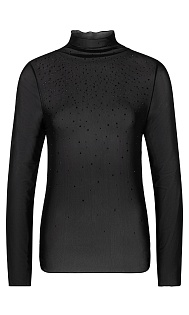 Прозрачная водолазка со стразами